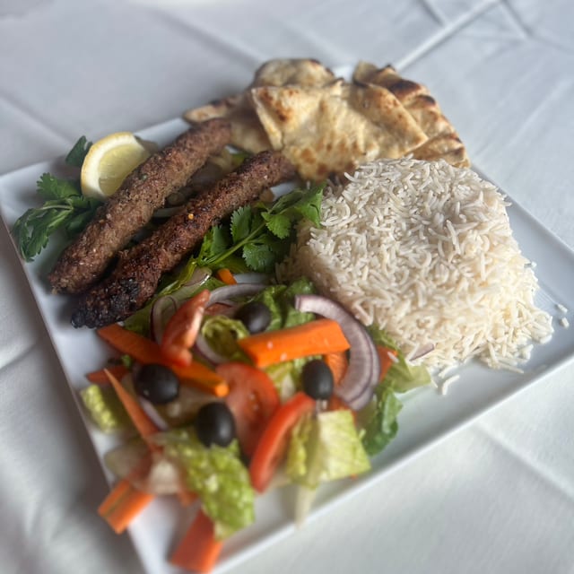 Beef Seekh Kabob 2 pec meal box.